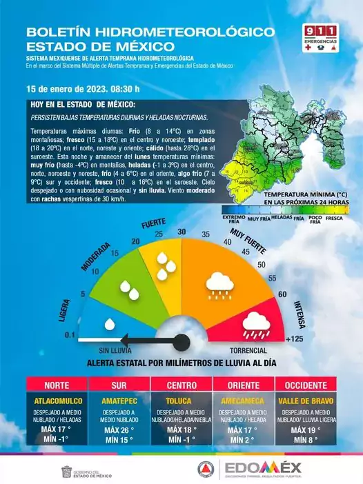 ClimaDeHoy BOLETIN METEOROLOGICO Edomex Este domingo siguen las bajas jpg