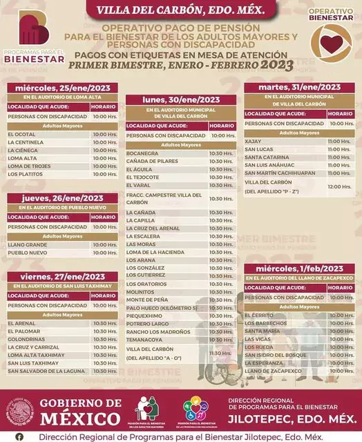 Compartimos el calendario de pago de la Pension para el jpg