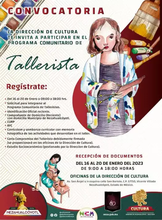 Convocatoria Por medio de la Direccion de Cultura Nezahualcoyotl jpg