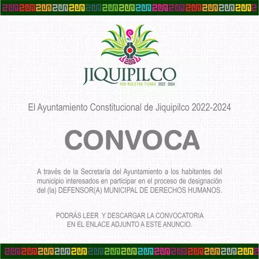 El Ayuntamiento Constitucional de Jiquipilco 2022 2024 CONVOCA a traves de jpg