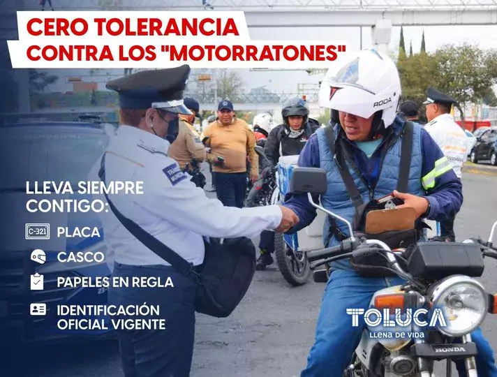 En Toluca hay CeroTolerancia contra los Motorratones jpg