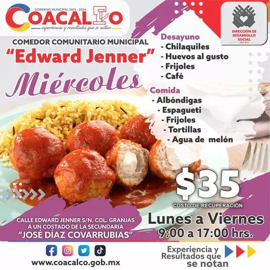 Este Miercoles te esperamos en el comedor comunitario Edward Jenner jpg