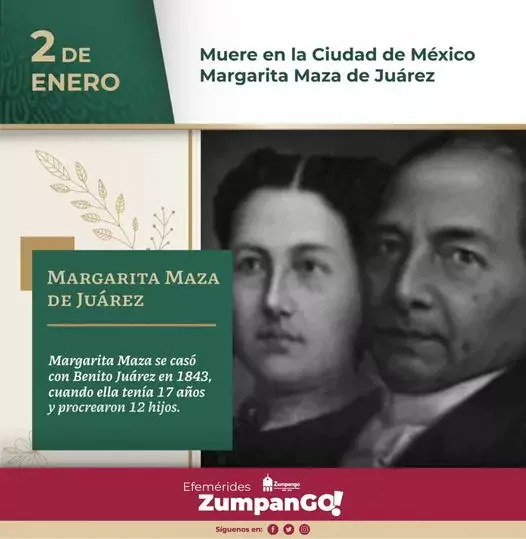 Hoy 2DeEnero en ZumpanGO conmemoramos a Margarita Maza Parada en jpg