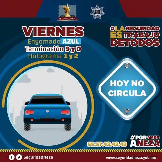 Hoy Viernes aplica el programa HoyNoCircula a vehiculos con engomado jpg