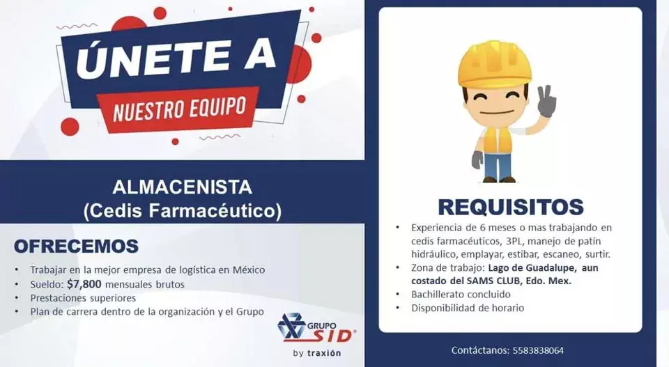 I Vacante Se abre vacante de almacenista en cedis farmaceutico jpg