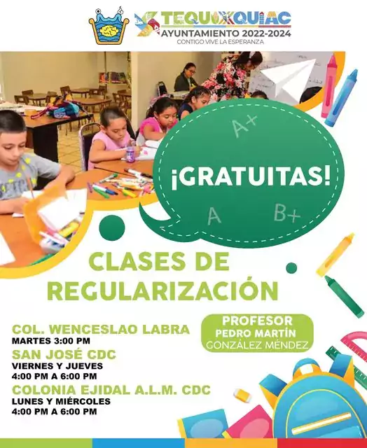 Inscribe a tus pequenos a las CLASES DE REGULARIZACION GRATUITAS jpg