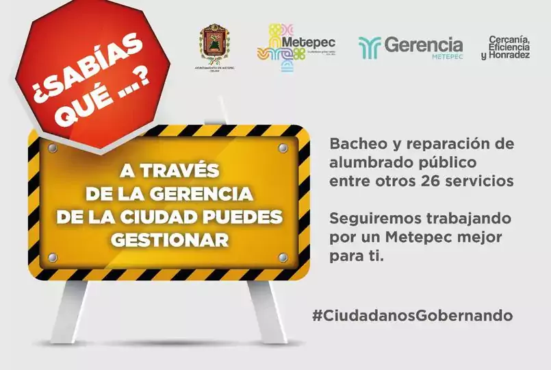 La Gerencia Metepec te invita a realizar tus reportes a jpg