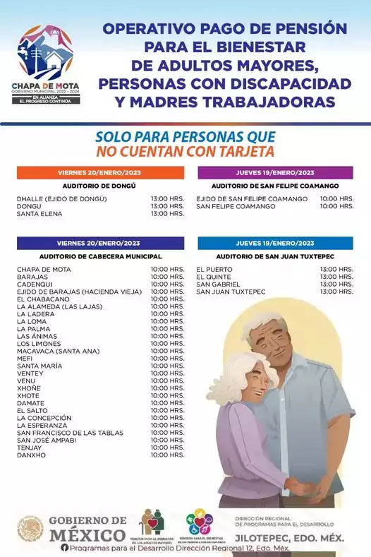 Les compartimos las fechas para la entrega de apoyos a jpg