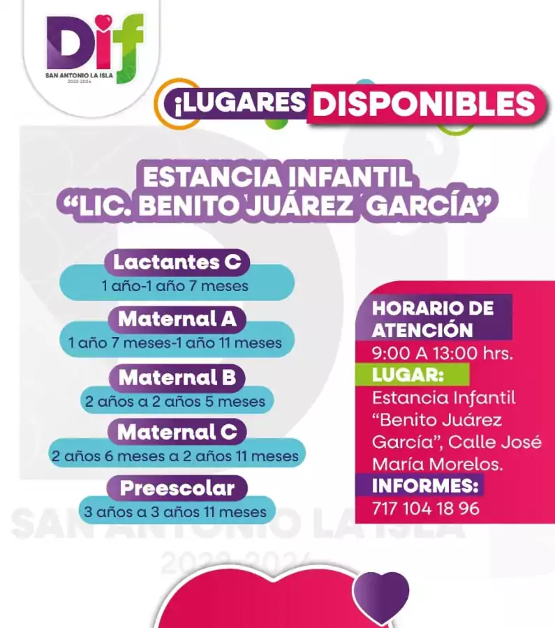 Mamis y papis tenemos lugares disponibles en la Estancia Infantil jpg