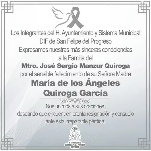 Mtro Jose Manzur Quiroga le expresamos nuestras mas sinceras condolencias jpg