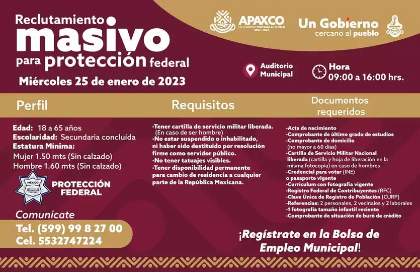 PARTICIPA EN EL RECLUTAMIENTO MASIVO PARA PROTECCION FEDERAL jpg