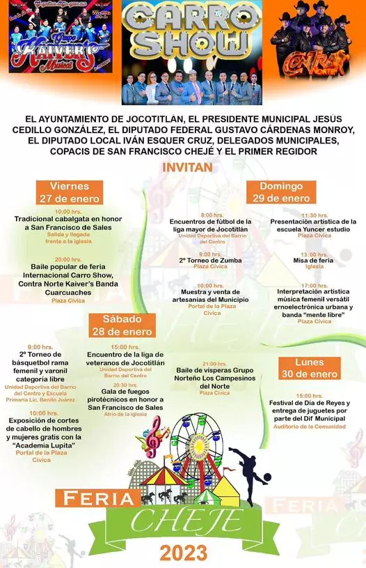 Te compartimos el programa de actividades de la Feria de jpg