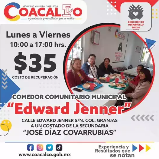 Te compartimos los horarios del comedor comunitario Edward Jenner que jpg