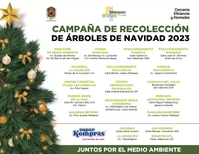 Te invitamos a sumarte a la campaña de recolección de árboles de navidad  2023, d - Estado de México