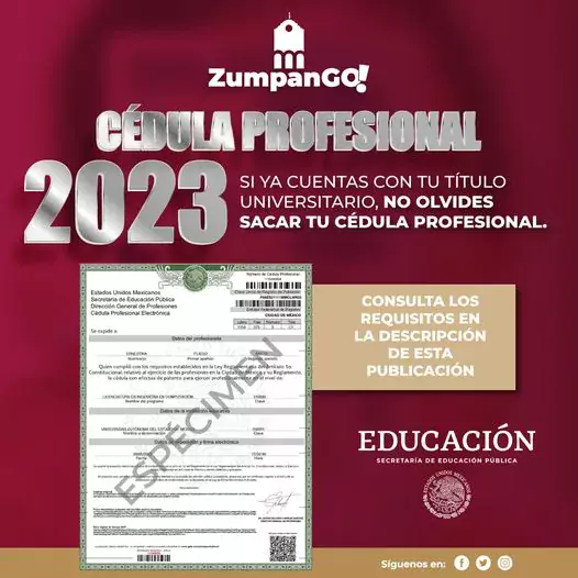 Zumpanguense ¿Ya tienes tu cedula profesional 2023 jpg