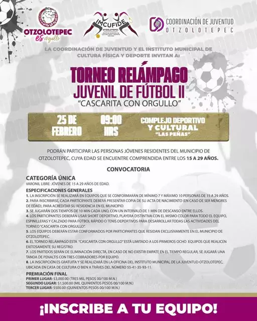 ¡Bolita por favor llega nuestro primer torneo relampago juvenil del jpg