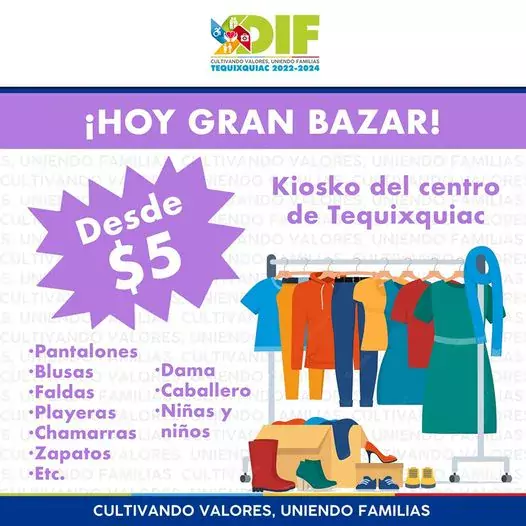 ¡HOY Jueves 26 de enero Bazar DIF Kiosko del Centro jpg