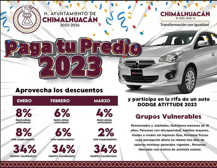 ¡No te pierdas los descuentos paga tu Predio 2023 y jpg