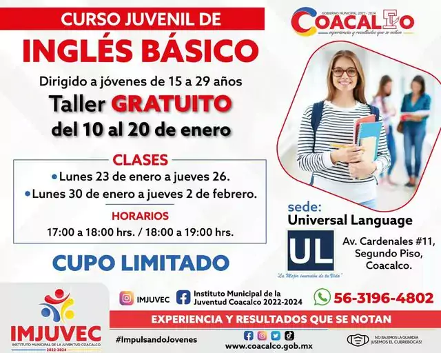 ¡Quedan pocos dias para inscribirteEl Instituto Municipal de la Juventud jpg