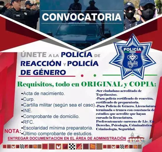 ¡Te estamos buscando Forma parte de la Policia de reaccion jpg