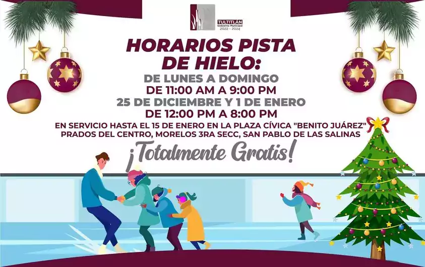 ¡ULTIMOS DIAS Conoce los horarios de nuestra Pista de Hielo jpg