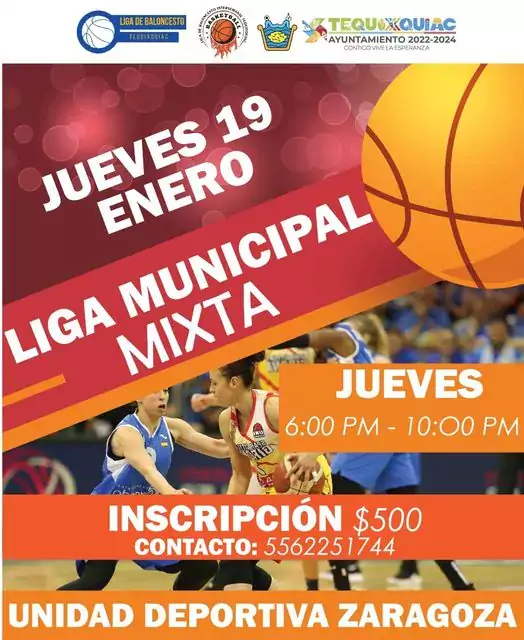 ¡Unete a la liga de basquetbol mixta jpg