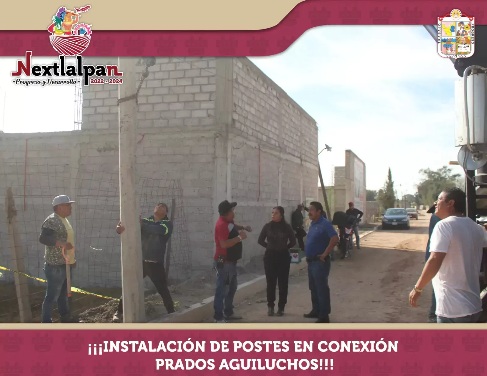 ¡¡¡INSTALACION DE POSTES EN LA OBRA DE CONEXION PRADOS jpg