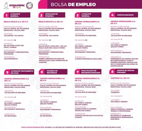 ¿Estas buscando empleo ¡Hay vacantes No dejes pasar la oportunidad jpg