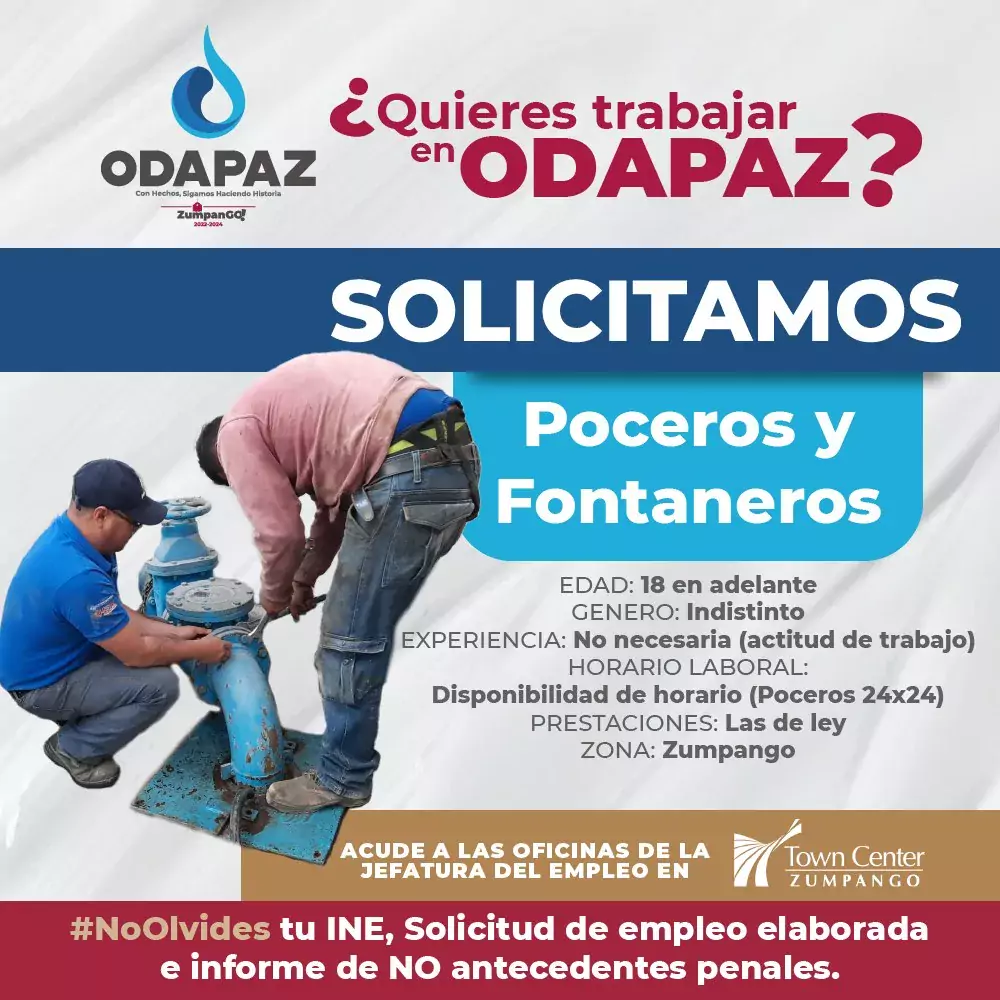 ¿Quieres trabajar en el Ayuntamiento de ZumpanGO y en ODAPAZ jpg