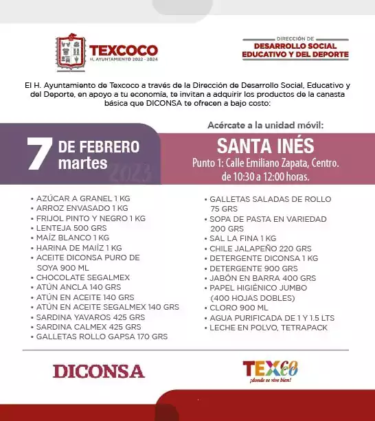 1675714739 Informacion importante El Ayuntamiento de Texcoco y DICONSA trae para jpg