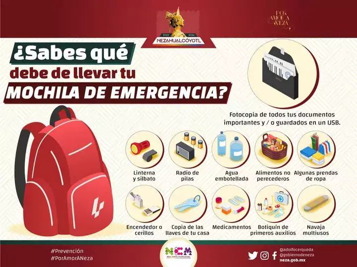 1675876554 Prevencion ¿Sabes que debe llevar una MochilaDeEmergencia Tener lista jpg