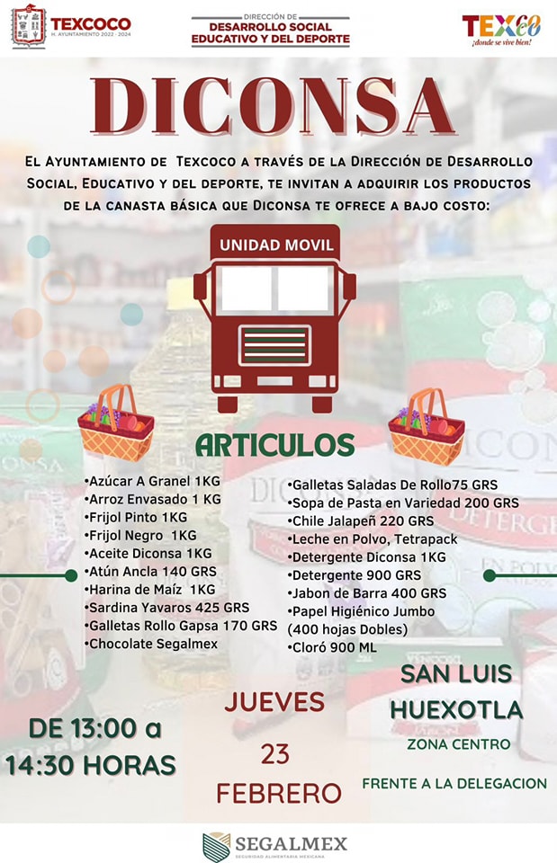 1677096828 423 Informacion importante El Ayuntamiento de Texcoco y DICONSA trae para