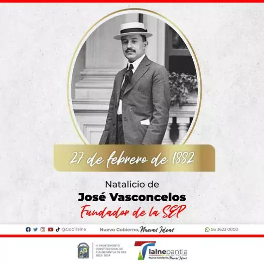 Conmemoramos el natalicio de Jose Vasconcelos fundador de la Secretaria jpg