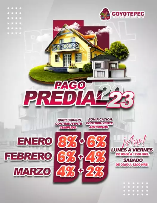 Contribuyente PAGO PREDIAL FEBRERO 2023 Aprovechar los descuentos que jpg