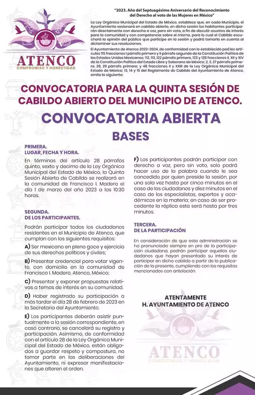 El Gobierno Municipal de Atenco CONVOCA a toda la comunidad jpg