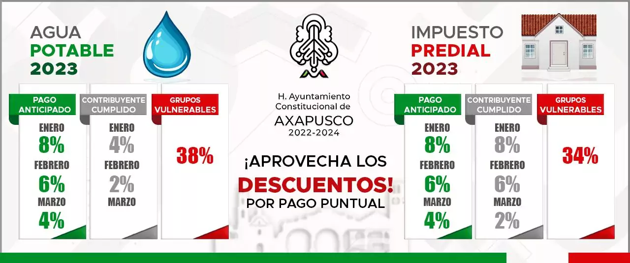 El H Ayuntamiento Axapusco te invita a pagar tu ImpuestoPredial2023 jpg