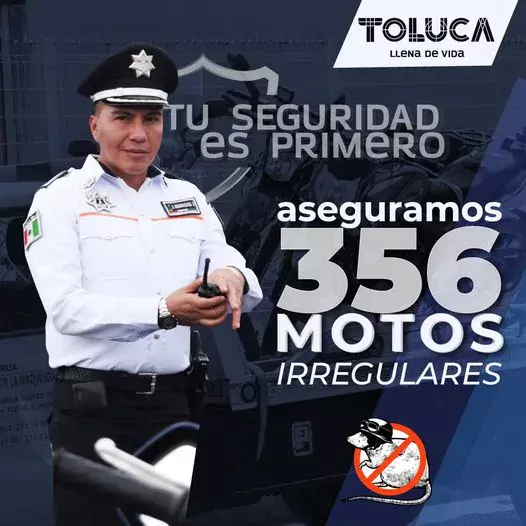 En Toluca hay CeroTolerancia contra Motorratones jpg