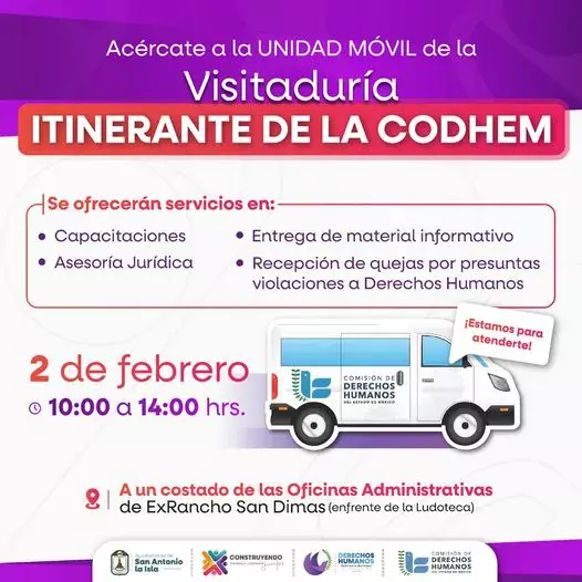 Es hoy acercate a la Visitaduria Itinerante de DerechosHumanos jpg