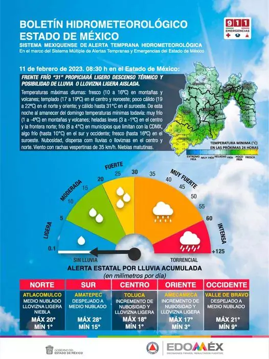 I BoletinMeteorologico El frente frio 31 ocasionara ligero descenso termico jpg