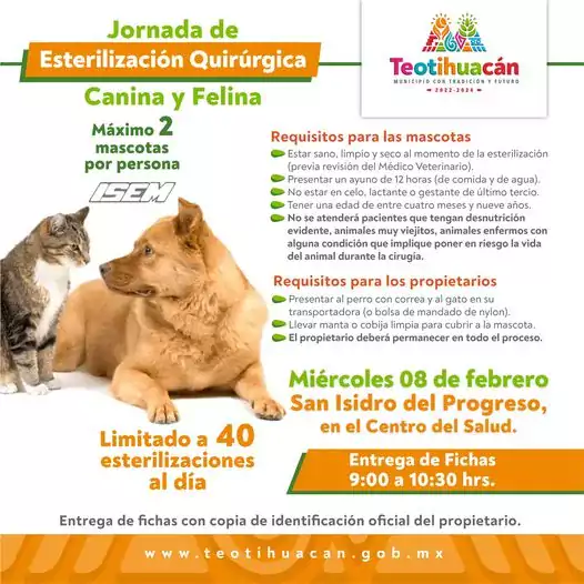 Jornada de Esterilizacion Gratuita SAN ISIDRO DEL PROGRESO Y COMUNIDADES jpg