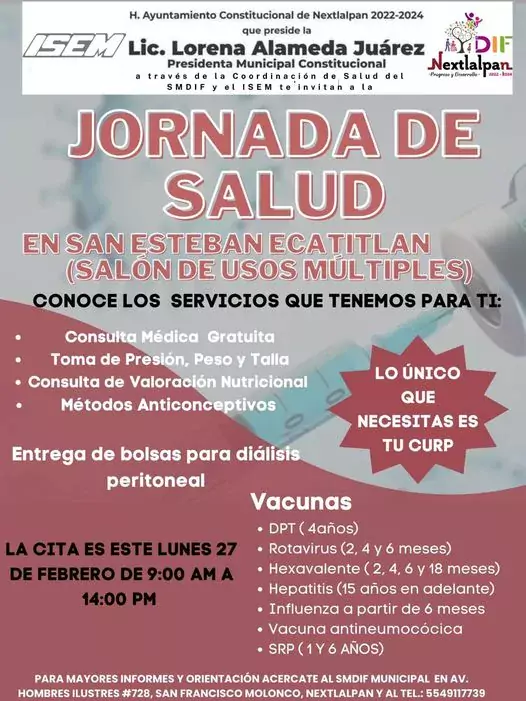 Jornada de Salud en el Barrio de San Esteban Ecatitlan jpg