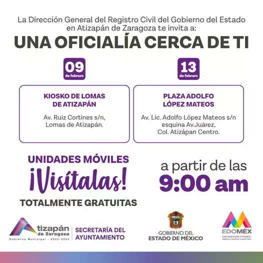 La Direccion General de Registro Civil de AtizapanDeZaragoza te invita jpg