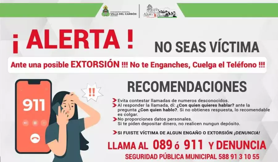 No seas victima de extorciones o enganos por telefono cuelga jpg