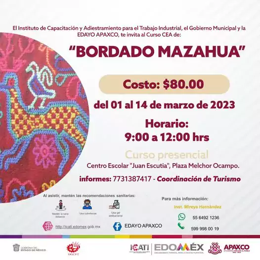 PARTICIPA EN EL TALLER DE BORDADO MAZAHUA jpg