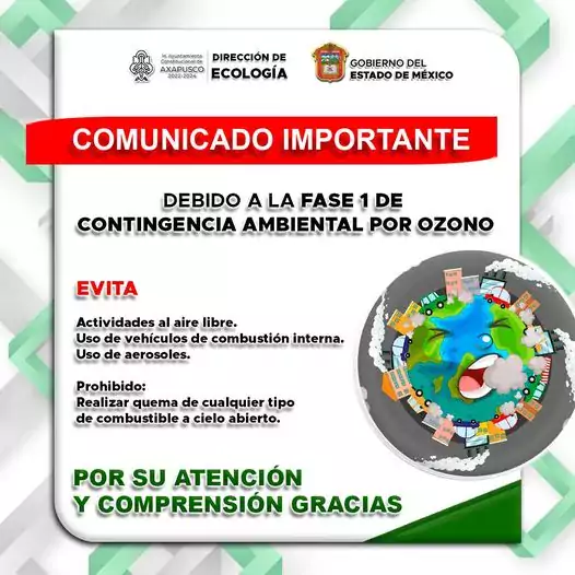 Se activa contingencia ambiental atmosferica por ozono en la Zona jpg