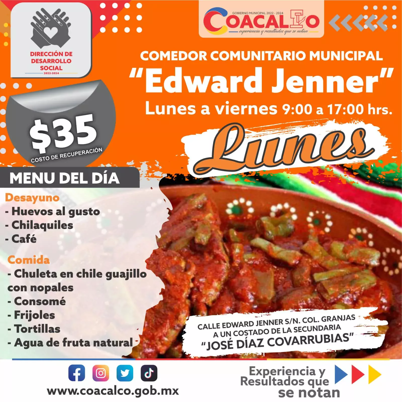 Te compartimos el menu de esta semana que estara disponible jpg