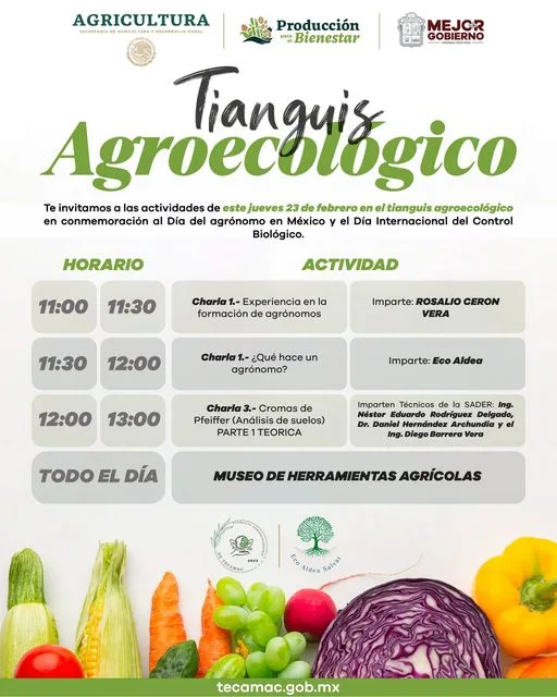 Te compartimos el programa que tendremos en nuestro Tianguis Agroecologico jpg