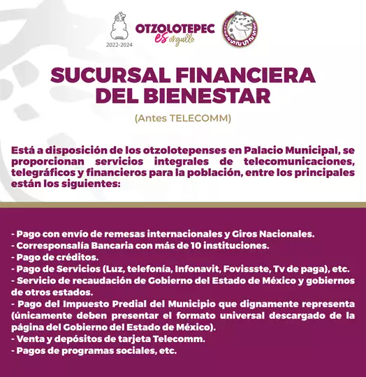 ¡A disposicion de los otzolotepenses La sucursal financiera del Bienestar jpg