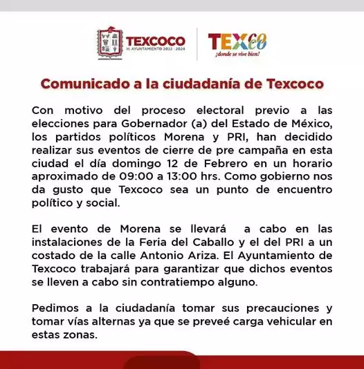 ¡AVISO IMPORTANTE TexcocoDondeSeViveBien yosivoycontexcoco jpg