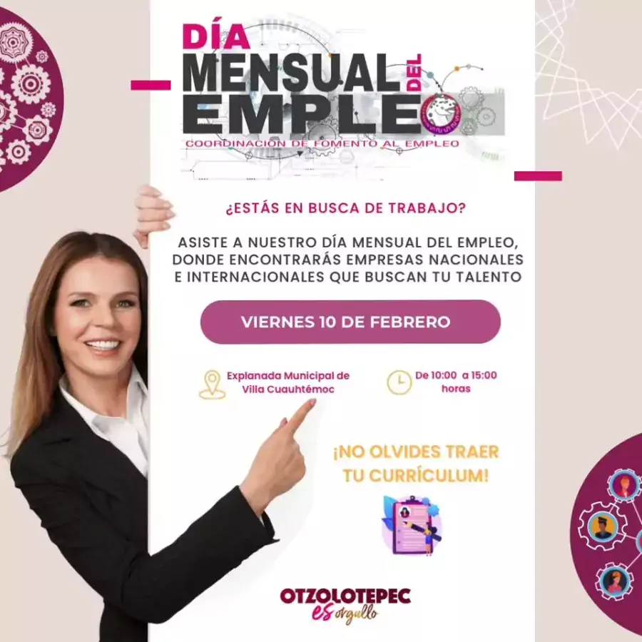 ¡Es hora ¡No dejes pasar el dia mensual del empleo jpg